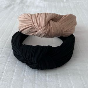 Rachel Roy Bundle of Knotted Fabric Headbands Black & Blush Women’s Accessories